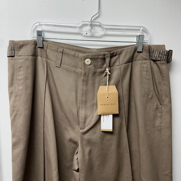 NWT Nicholas Daley Cotton/Silk Khaki Trousers - Size: 34/XL - Picture 2 of 13